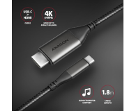 AXAGON RVC-HI2MC, USB-C - HDMI 2.0a kabel 1.8m, 4K/60Hz HDR10 - 1353447 - zdjęcie 4